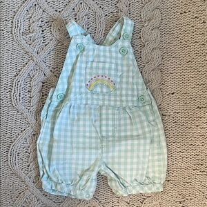 Carter's Light Blue Gingham Overalls